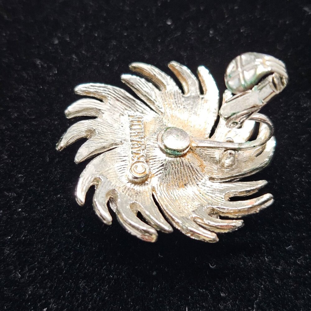 Vtg Lot Sarah Coventry Brooch & Earrings Starburst Pinwheel Faux Pearl & Swirl - Picture 9 of 15